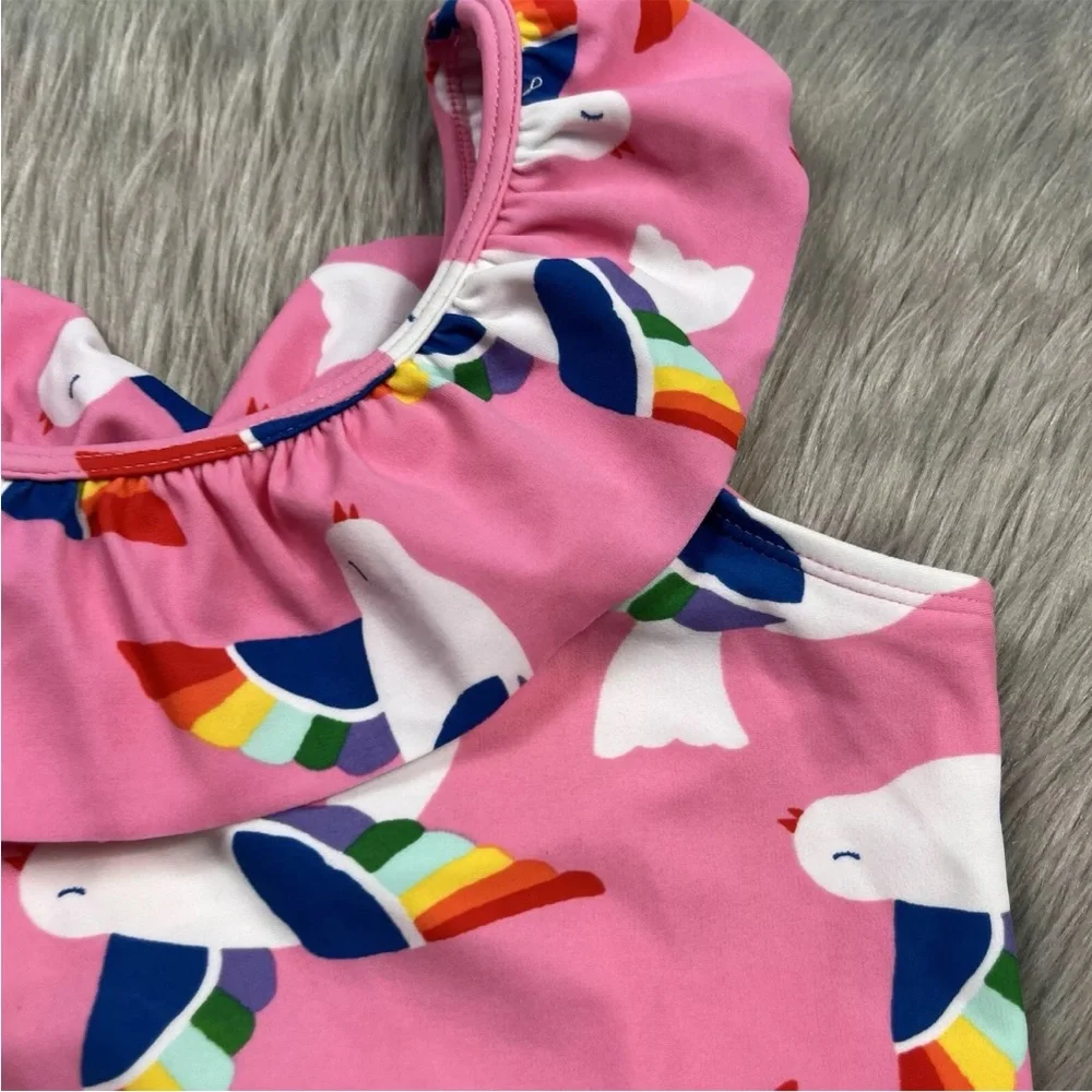 Hanna Andersson Pink Rainbow Bird Swim Tank Top Size 10